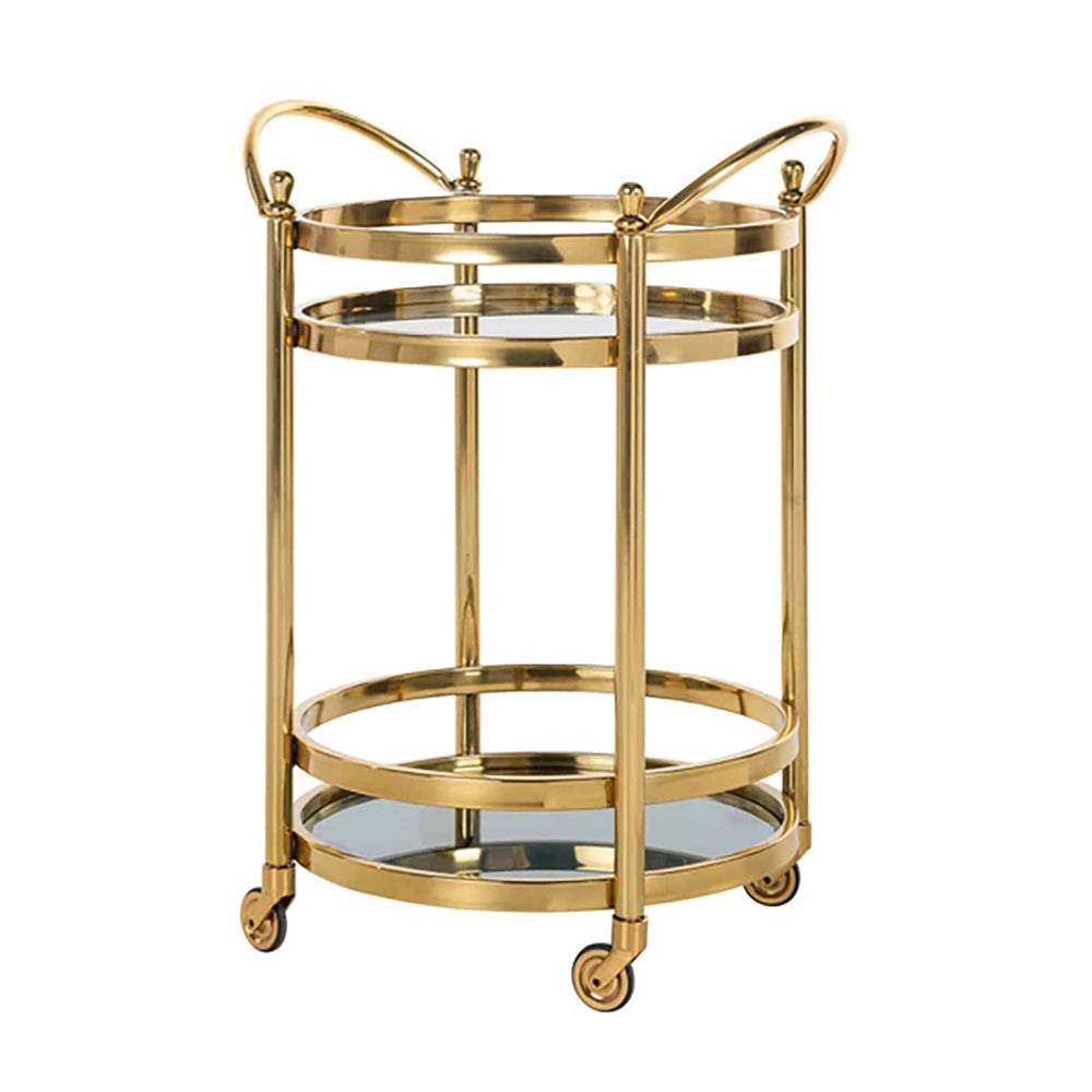 Product photograph of Richmond Hendricks Gold Round Drinks Cabinet from Olivia's.