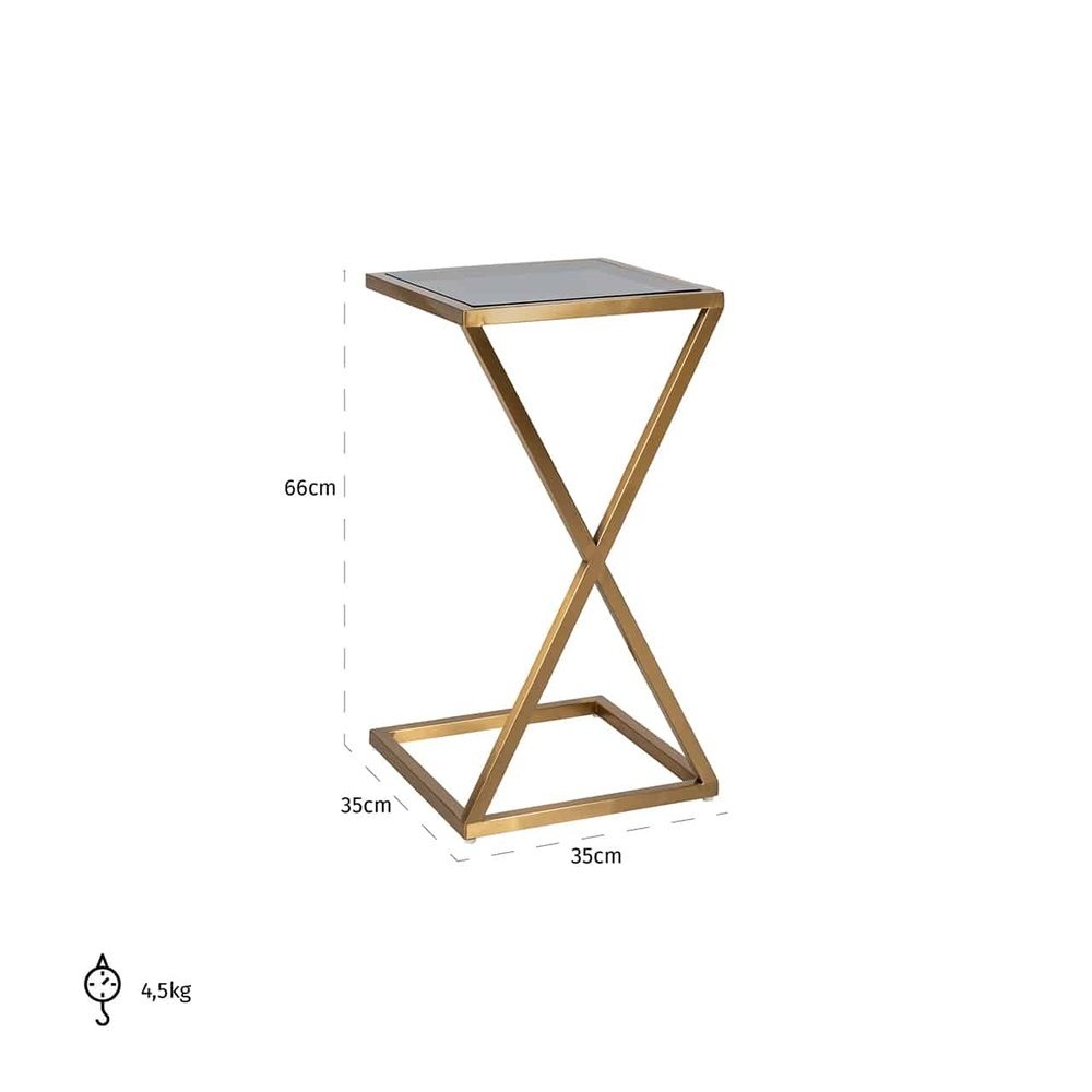 Product photograph of Richmond Paramount Sofa Table In Brushed Gold from Olivia's.