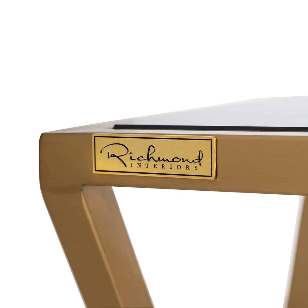 Product photograph of Richmond Paramount Sofa Table In Brushed Gold from Olivia's.