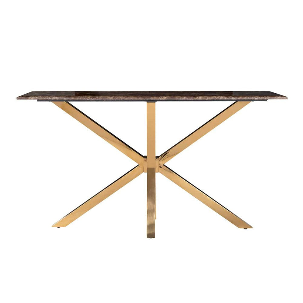 Product photograph of Richmond Conrad Gold And Brown Console Table from Olivia's.