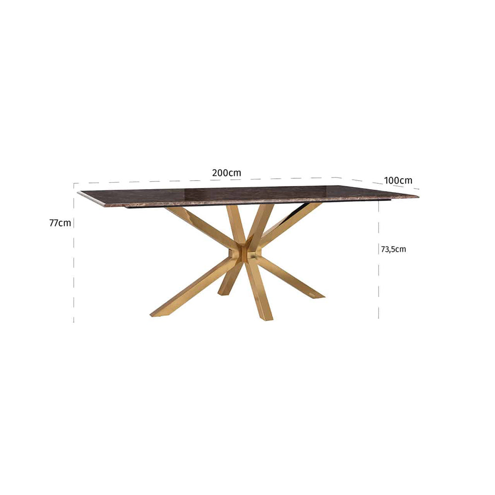 Product photograph of Richmond Conrad 6 Seater Dining Table In Gold Brown from Olivia's.