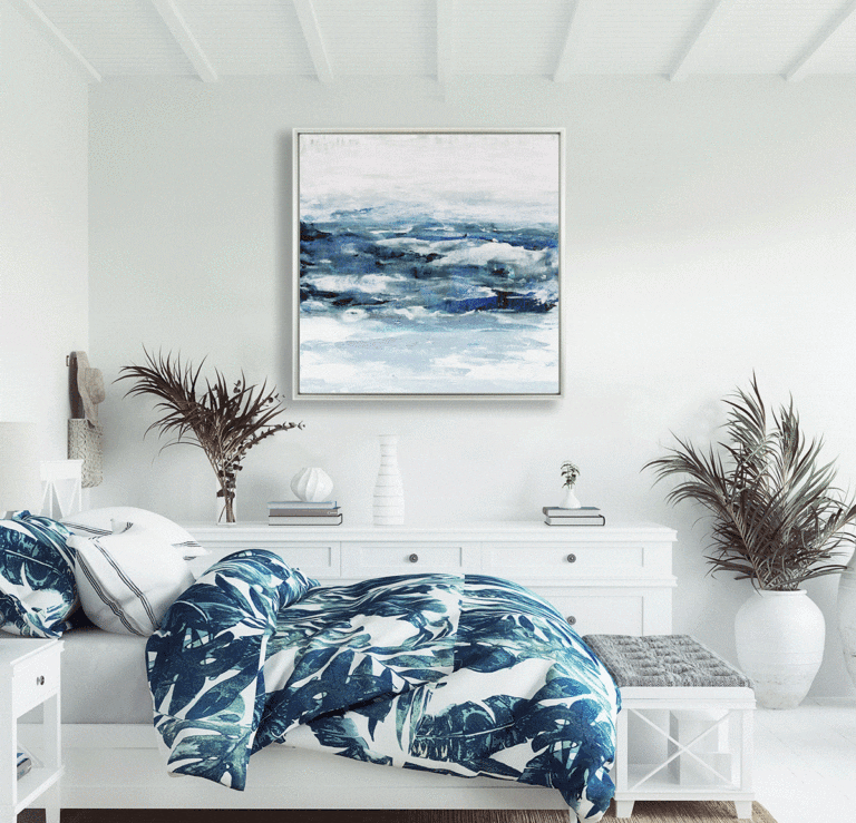 Product photograph of Olivia S Seaside Escape - Framed Canvas - 97x97cm from Olivia's.