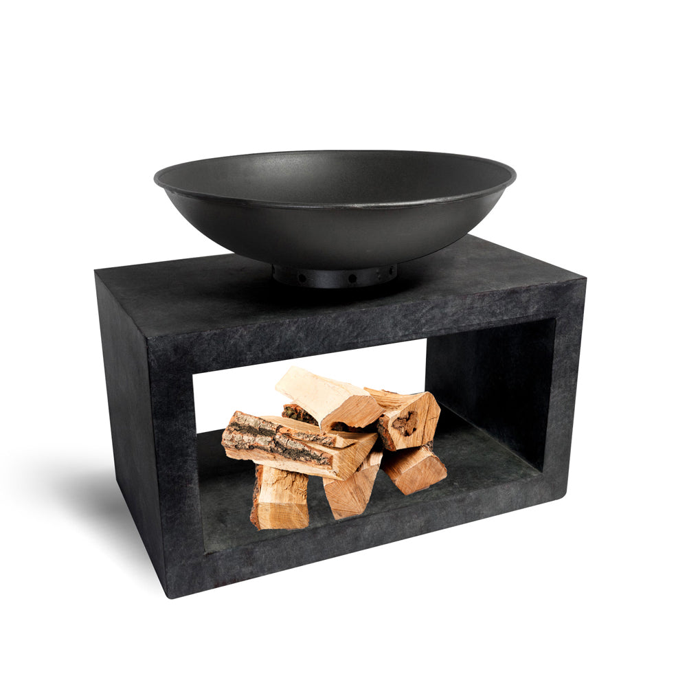 Product photograph of Ivyline Fire Pit Rectangle Console Granite from Olivia's.