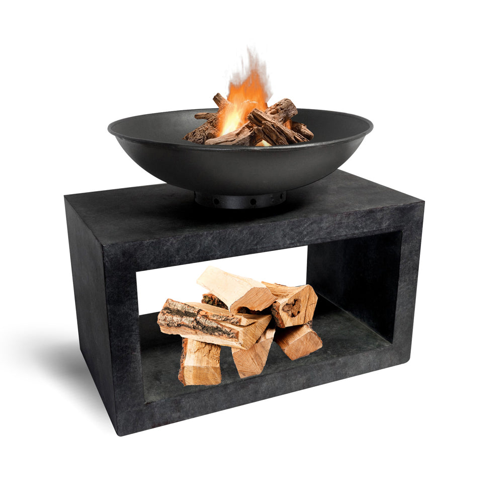 Ivyline Fire Pit Rectangle Console Granite