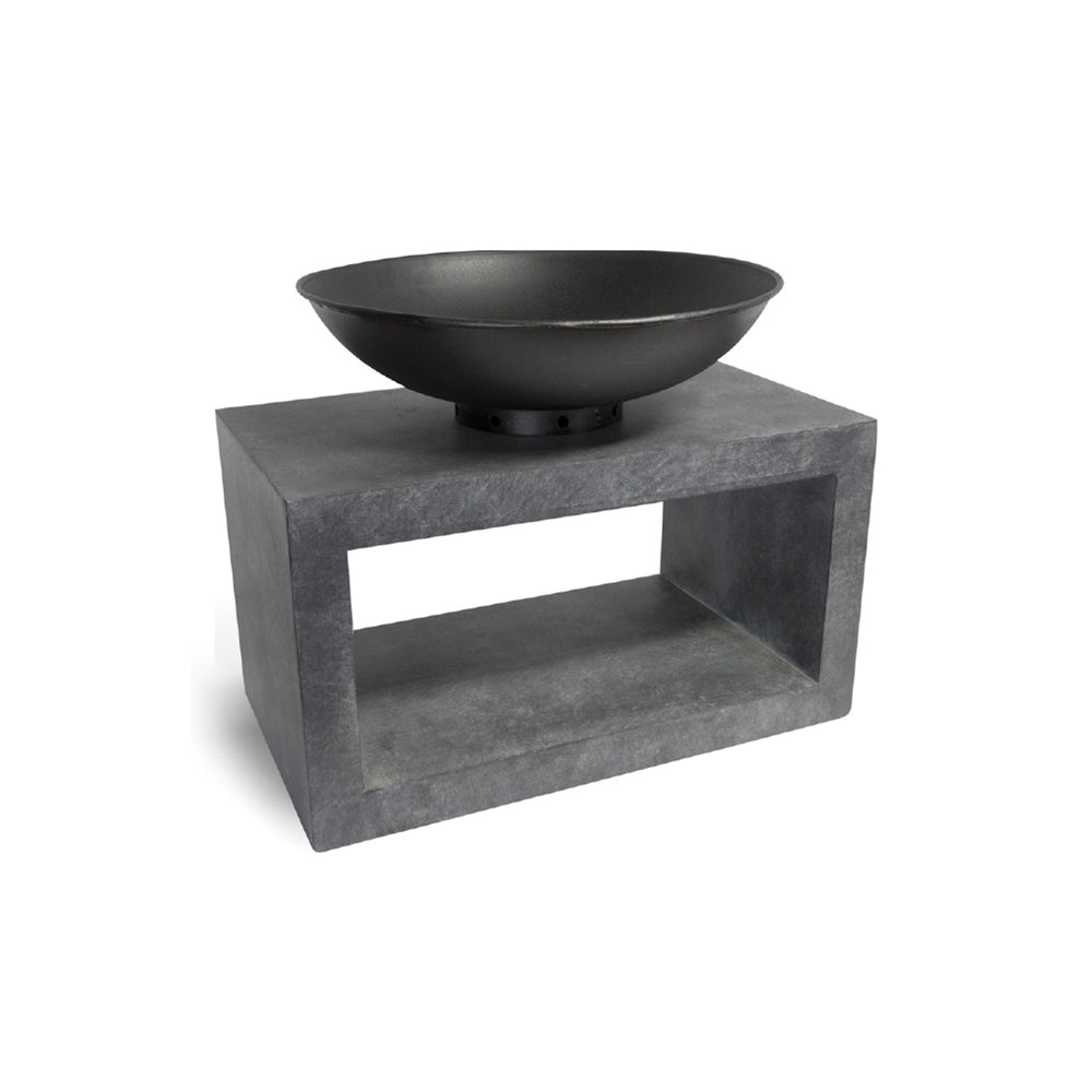 Product photograph of Ivyline Fire Pit Rectangle Console Cement from Olivia's.