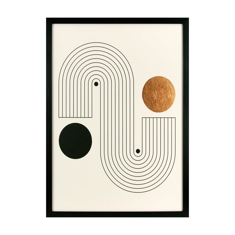 Product photograph of Olivia S Copper Shapes Ii - Framed Varnished Print - 64x46 5cm from Olivia's