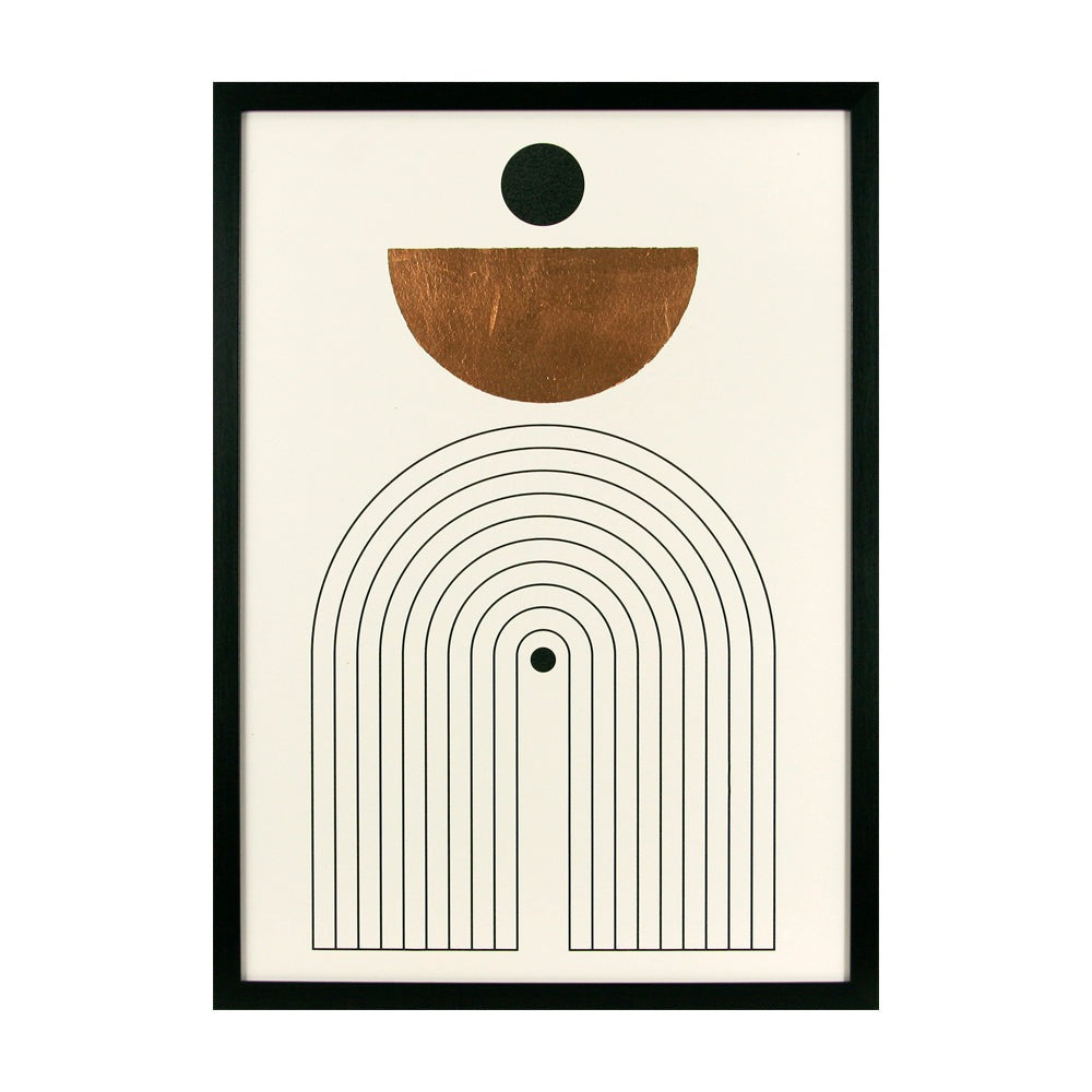 Product photograph of Olivia S Copper Shapes Iii - Framed Varnished Print - 64x46 5cm from Olivia's