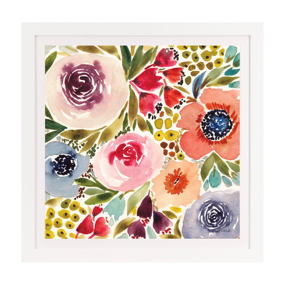Product photograph of Olivia S Summer Petals I - Framed Mounted Glazed Print - 49x49cm from Olivia's