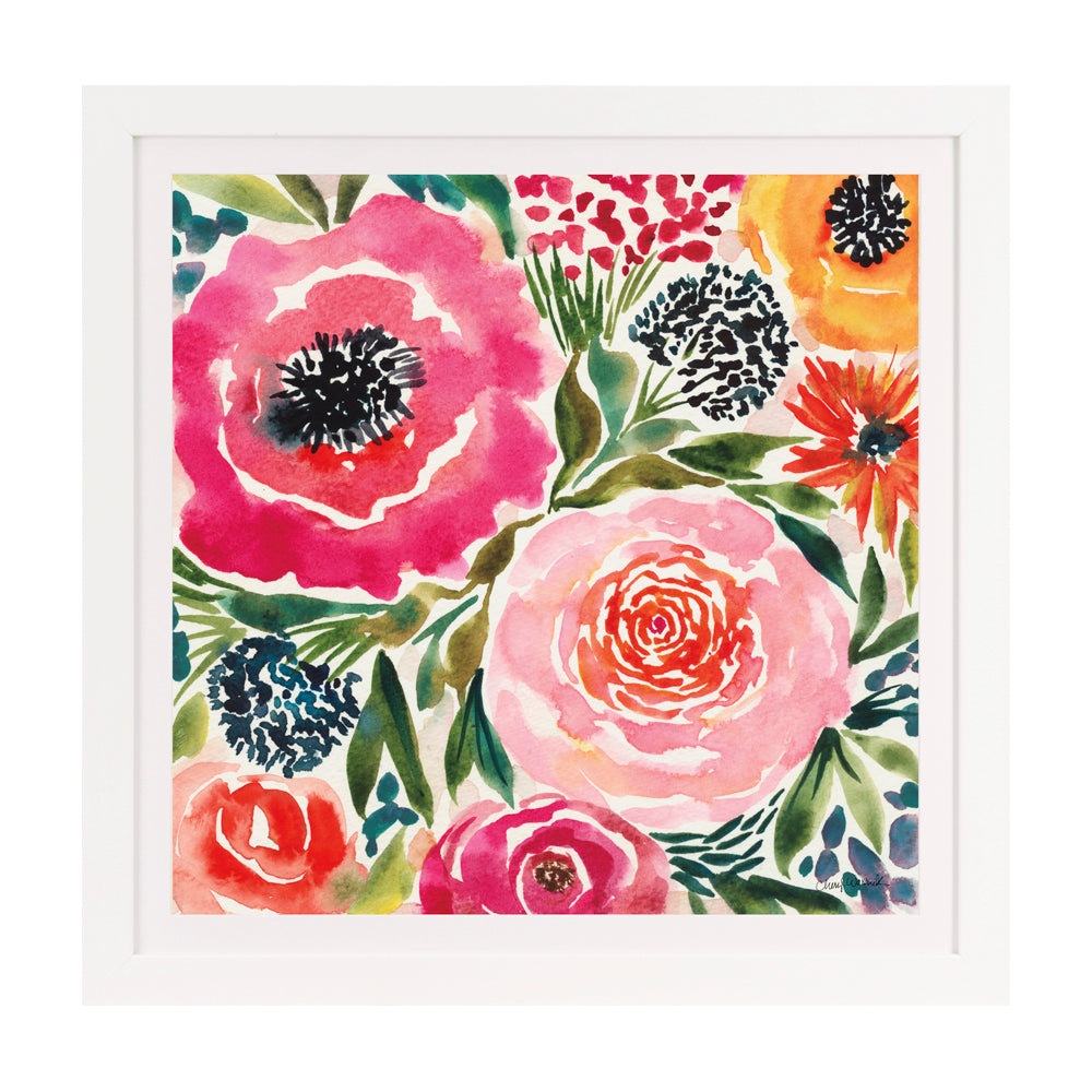 Product photograph of Olivia S Summer Petals Ii - Framed Mounted Glazed Print - 49x49cm from Olivia's.