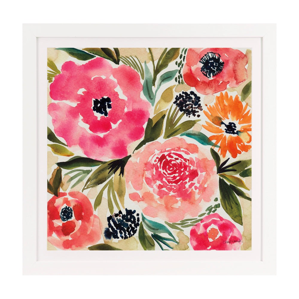 Product photograph of Olivia S Summer Petals Iii - Framed Mounted Glazed Print - 49x49cm from Olivia's