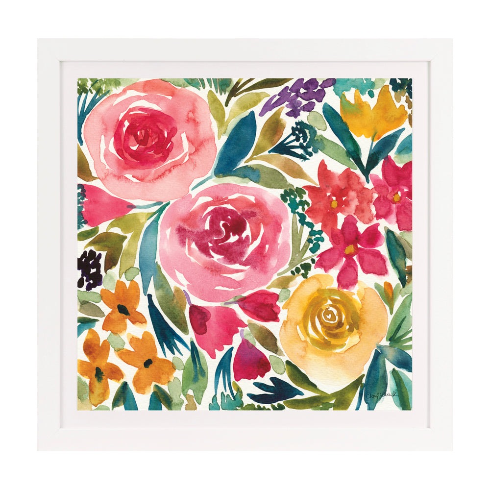 Product photograph of Olivia S Summer Petals Iv - Framed Mounted Glazed Print - 49x49cm from Olivia's