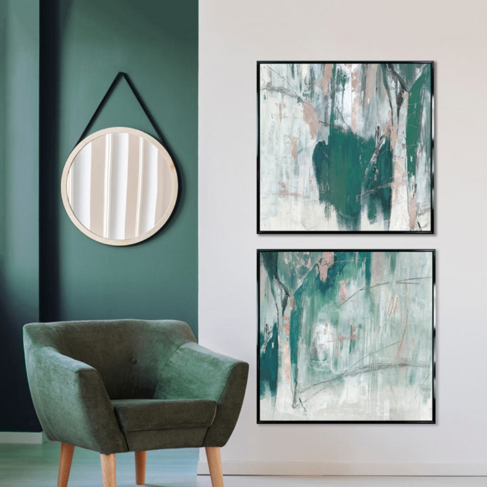 Product photograph of Olivia S Shades Of Green I - Framed Canvas - 94x94cm from Olivia's.
