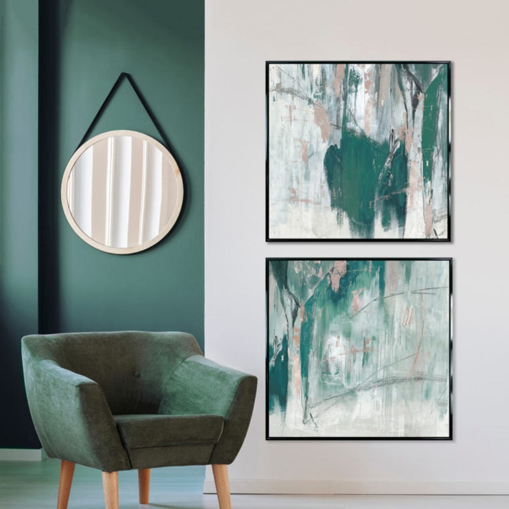 Product photograph of Olivia S Shades Of Green Ii - Framed Canvas - 94x94cm from Olivia's.