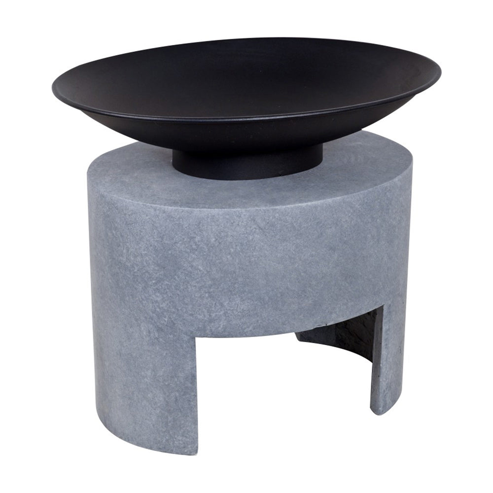 Product photograph of Ivyline Fire Pit Oval Console Cement from Olivia's.