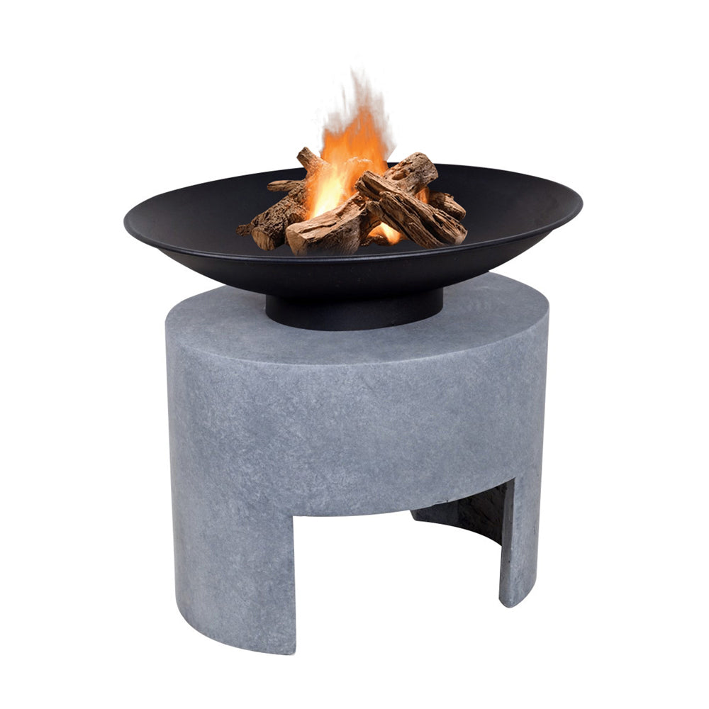 Product photograph of Ivyline Fire Pit Oval Console Cement from Olivia's