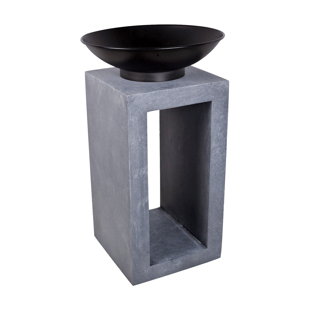 Product photograph of Ivyline Fire Pit Square Console Cement from Olivia's.