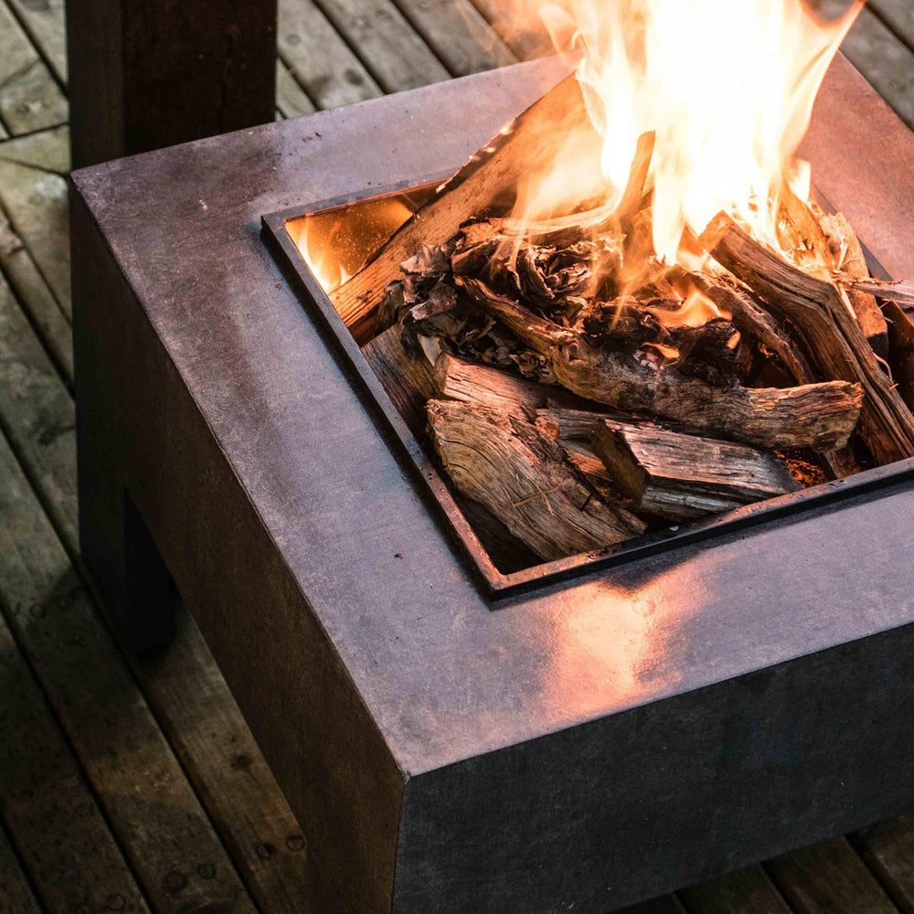 Product photograph of Ivyline Square Fire Pit Square Console Granite from Olivia's.