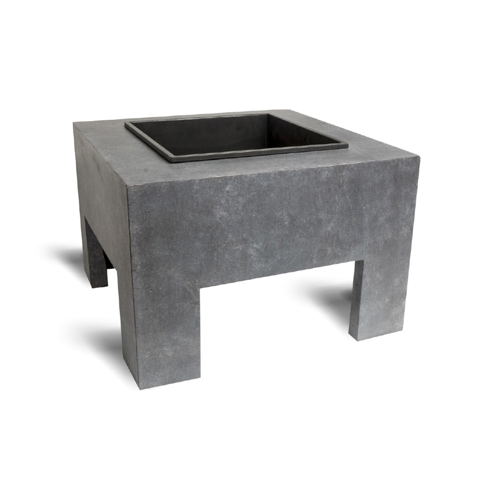 Product photograph of Ivyline Square Fire Pit Square Console Cement from Olivia's