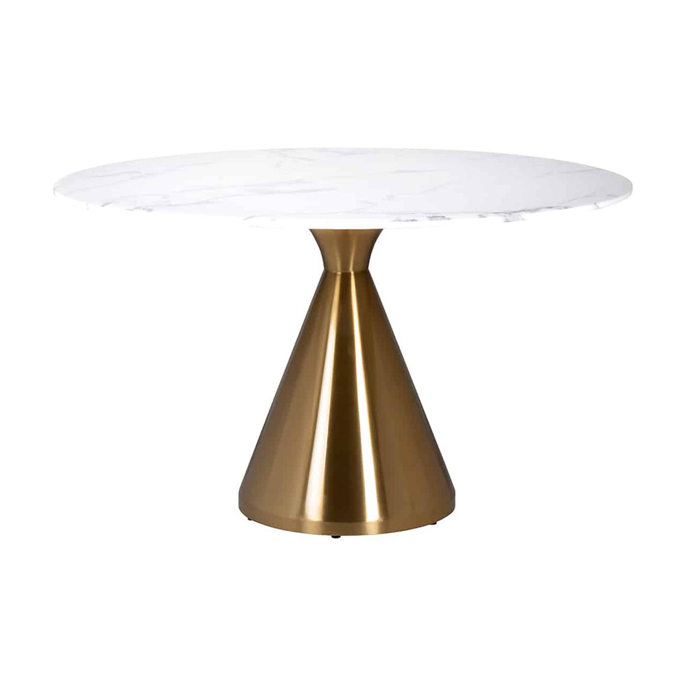 Product photograph of Richmond Tenille White And Gold 4 Seater Dining Table from Olivia's