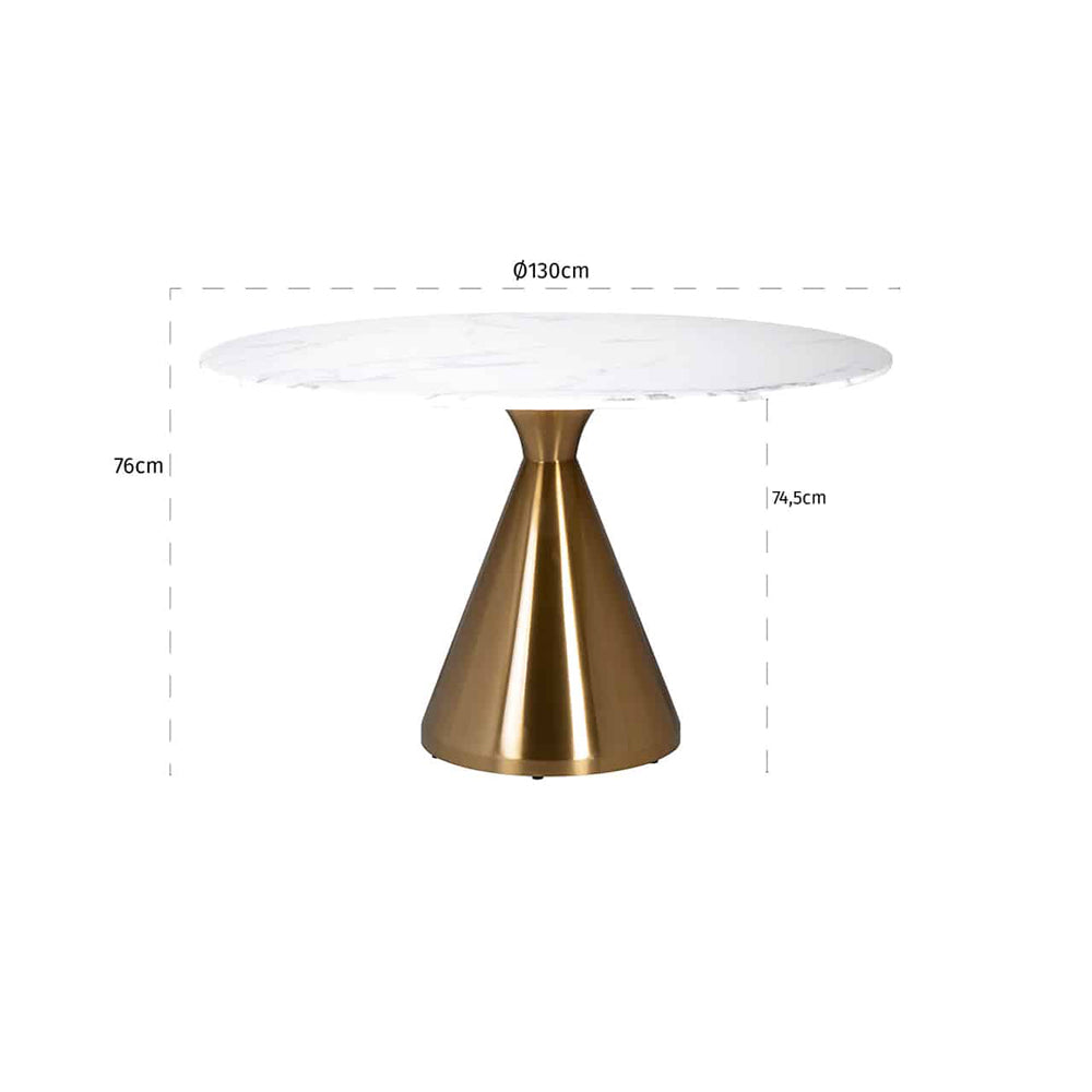 Product photograph of Richmond Tenille White And Gold 4 Seater Dining Table from Olivia's.