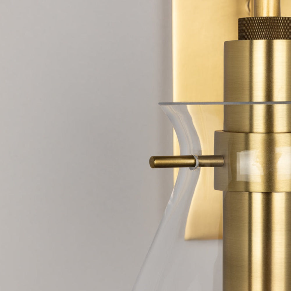 Product photograph of Hudson Valley Lighting Ivy 1 Light Wall Sconce In Aged Brass from Olivia's.