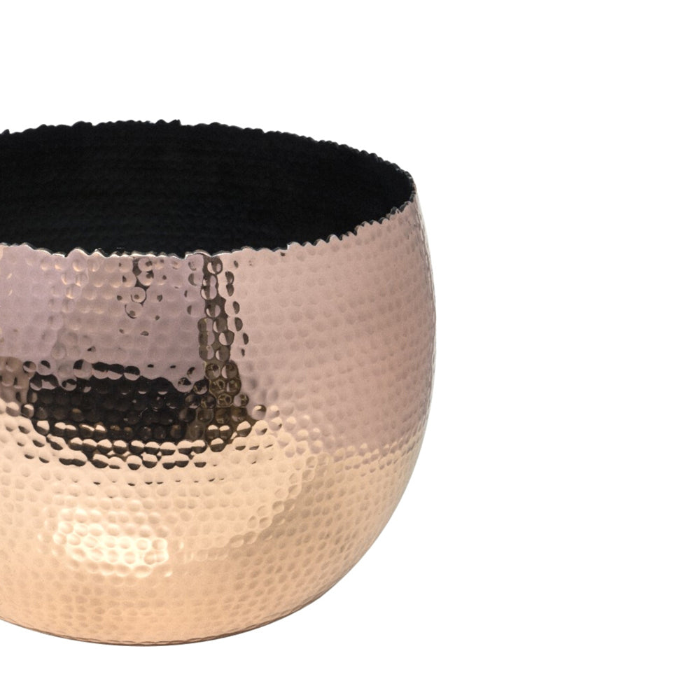 Product photograph of Ivyline Hammered Bowl In Copper Black from Olivia's.