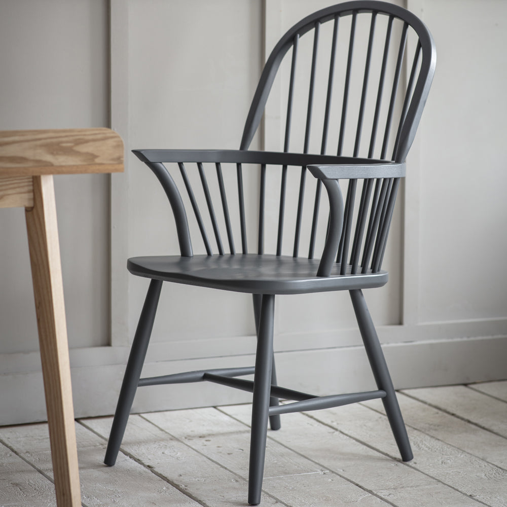 Product photograph of Garden Trading Spindle Armchair In Carbon Grey from Olivia's