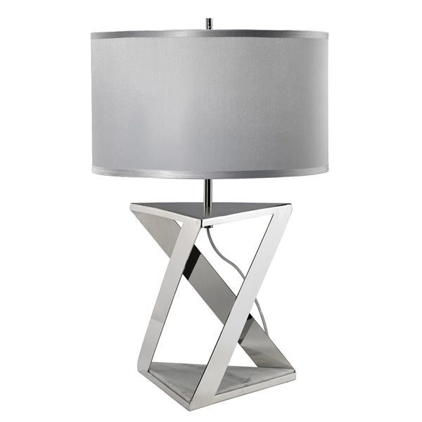 Product photograph of Elstead Aegeus 1 Light Table Lamp Polished Nickel And White Marble Base from Olivia's.