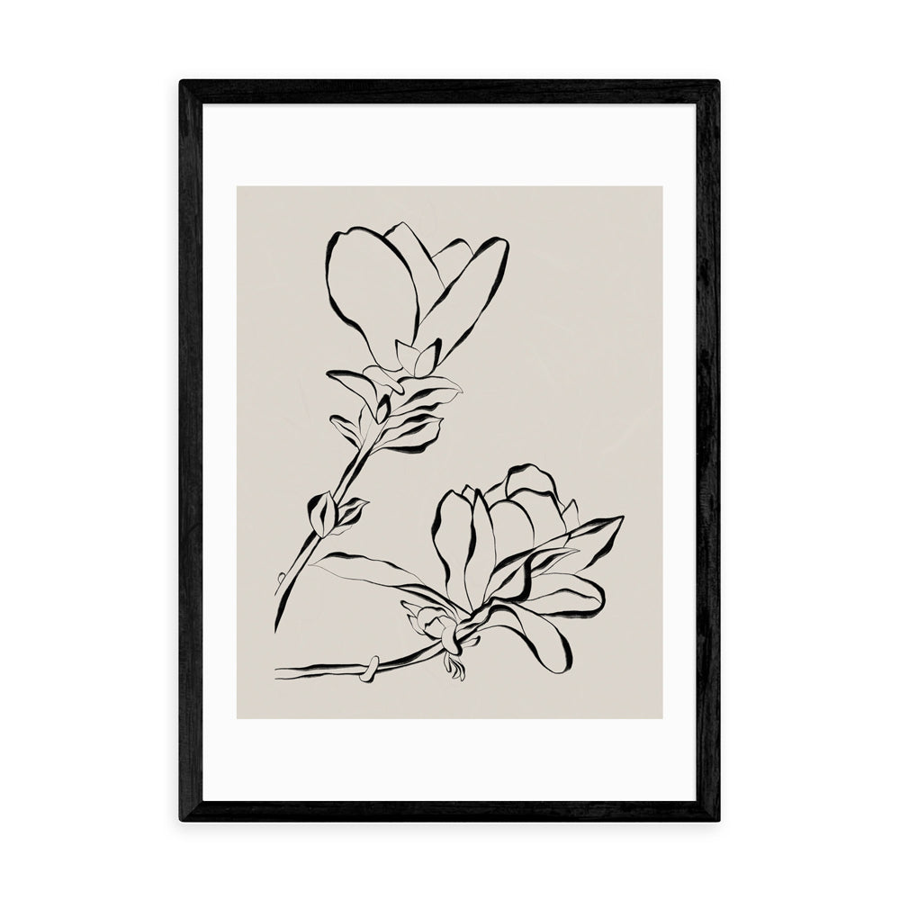 Product photograph of Magnolia Bloom By Alisa Galitsyna - A3 Black Framed Art Print from Olivia's