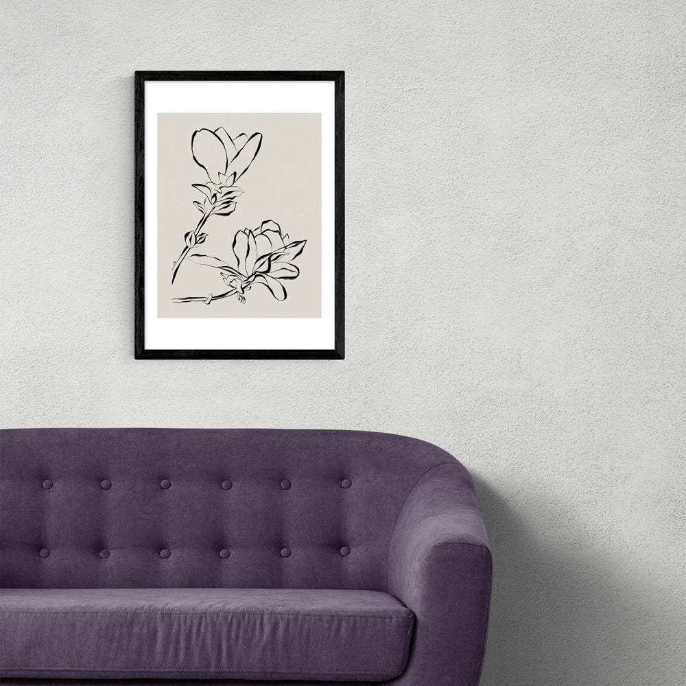 Product photograph of Magnolia Bloom By Alisa Galitsyna - A3 Black Framed Art Print from Olivia's.