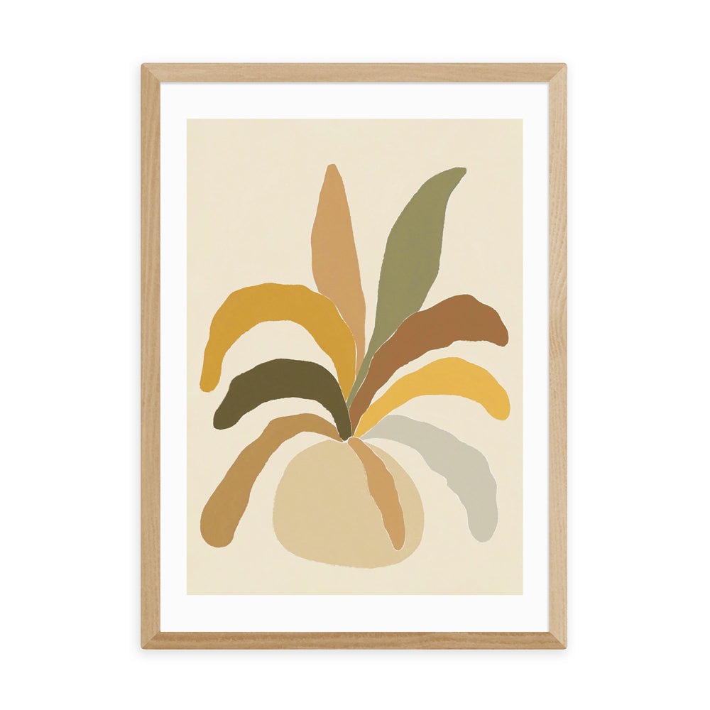 Product photograph of Pastel Plant By Alisa Galitsyna - A3 Oak Framed Art Print from Olivia's