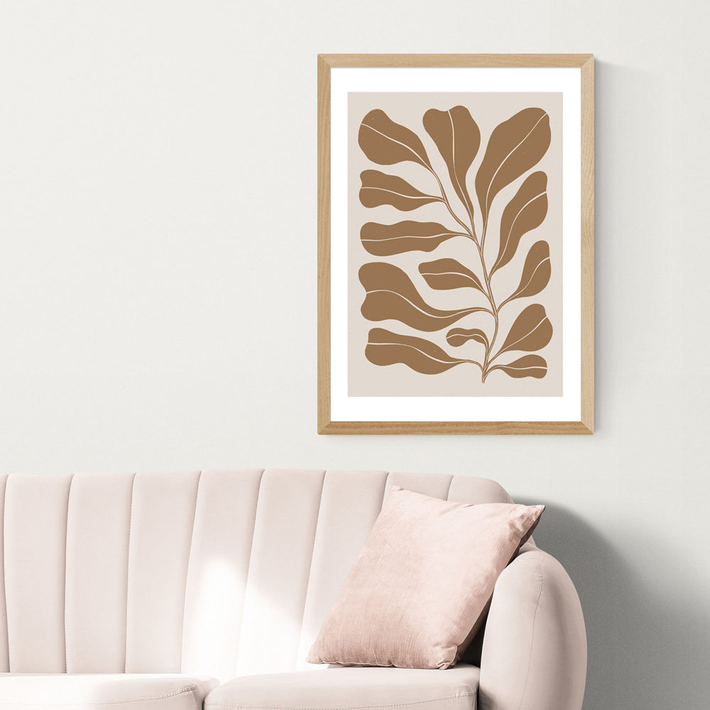 Product photograph of Brown Branch By Alisa Galitsyna - A2 Oak Framed Art Print from Olivia's.