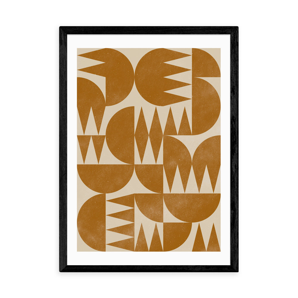 Product photograph of Woodblock Pattern By Alisa Galitsina - A2 Black Framed Art Print from Olivia's.