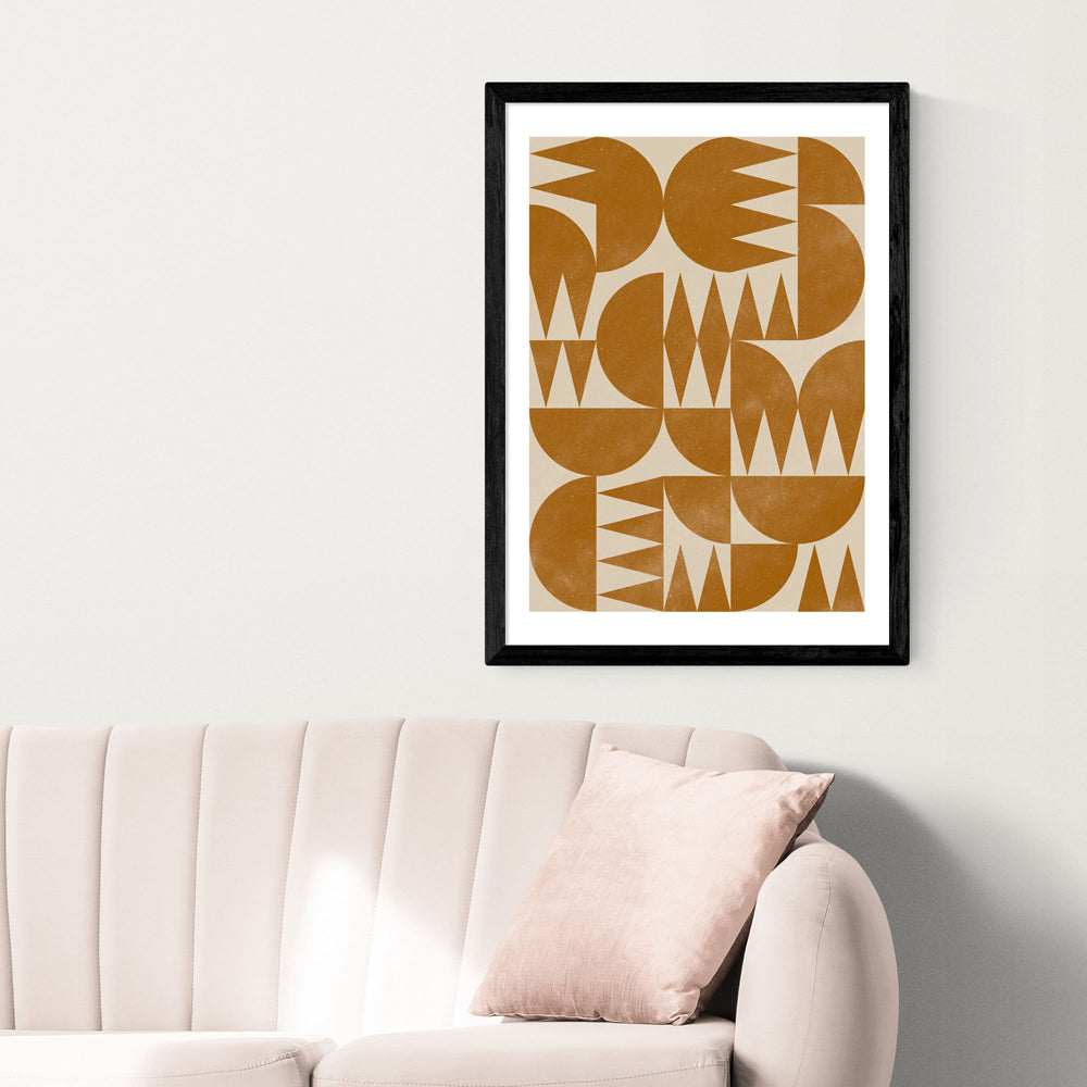 Product photograph of Woodblock Pattern By Alisa Galitsina - A2 Black Framed Art Print from Olivia's