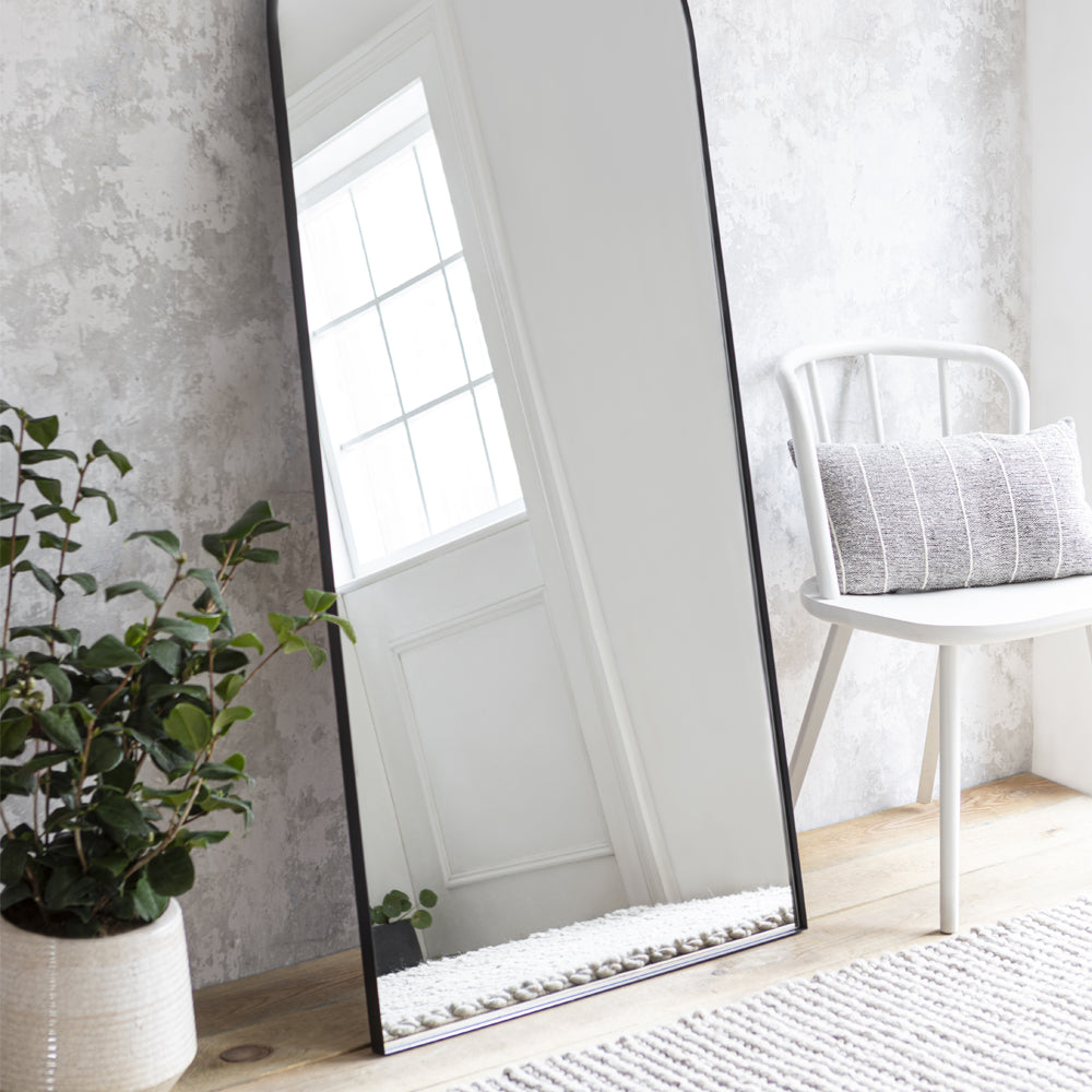 Product photograph of Garden Trading Charlcombe Large Arched Leaning Mirror In Iron from Olivia's.