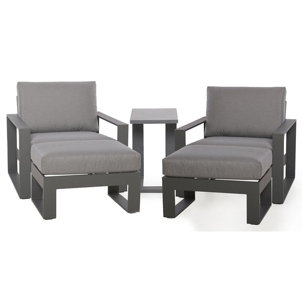 Product photograph of Maze Amalfi 5 Piece Outdoor Lounger Set In Grey from Olivia's