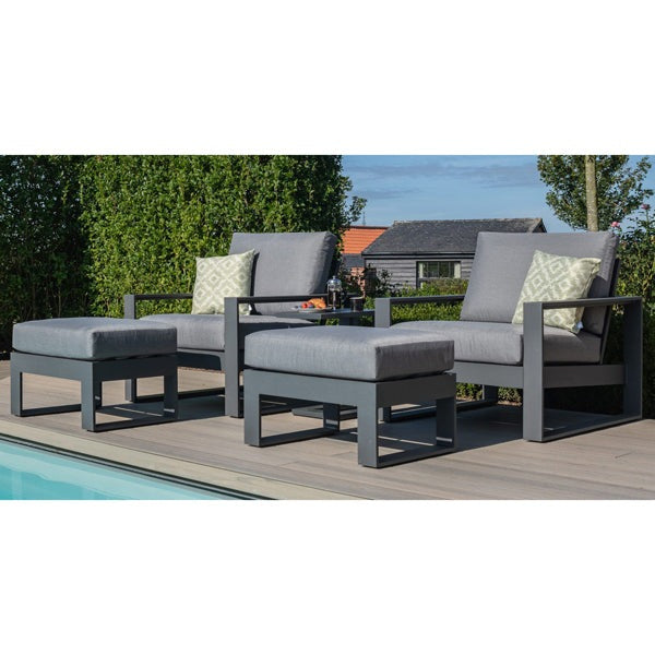 Product photograph of Maze Amalfi 5 Piece Outdoor Lounger Set In Grey from Olivia's.