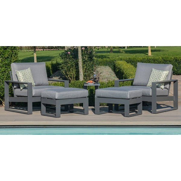 Product photograph of Maze Amalfi 5 Piece Outdoor Lounger Set In Grey from Olivia's.