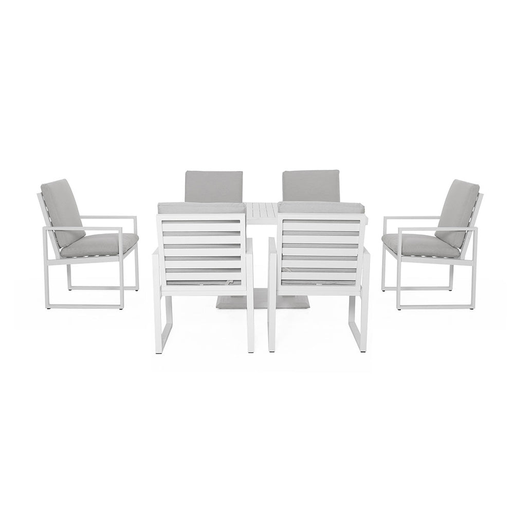 Maze Amalfi 6 Seat Rectangular Dining Set White