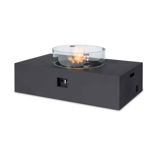 Maze Rattan Wide Fire Pit Coffee Table In Charcoal