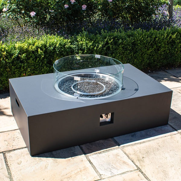 Product photograph of Maze Wide Fire Pit Coffee Table In Charcoal from Olivia's