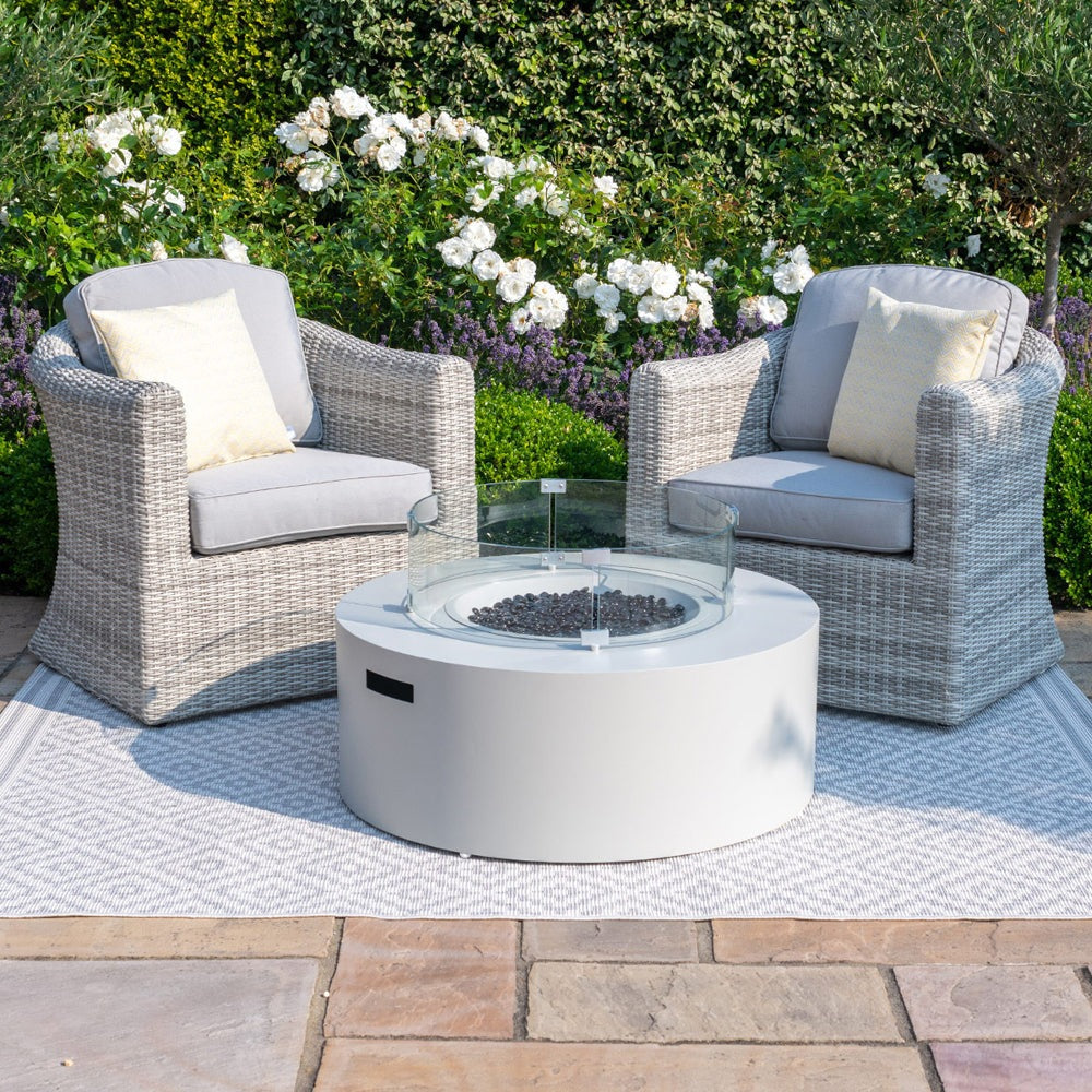 Product photograph of Maze New Aluminium Gas Fire Pit Coffee Tables White from Olivia's.