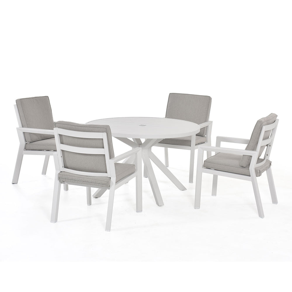 Maze New York 4 Seat Dining Set White