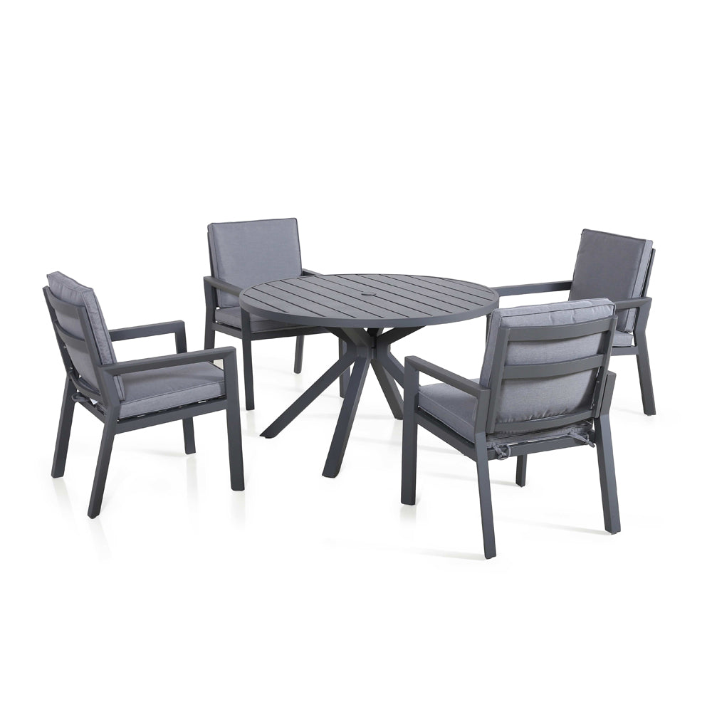 Product photograph of Maze New York 4 Seat Dining Set Grey from Olivia's