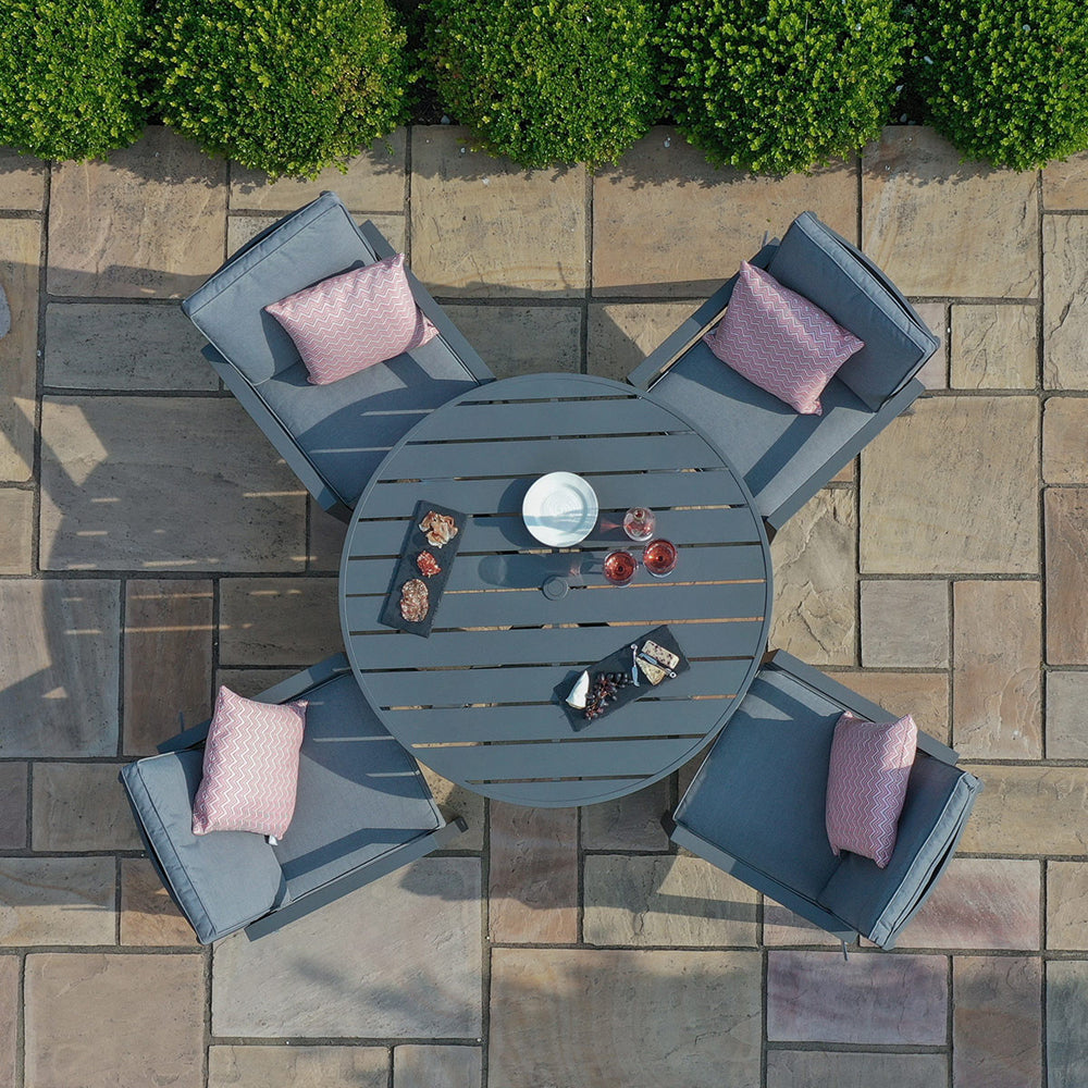 Product photograph of Maze New York 4 Seat Dining Set Grey from Olivia's.