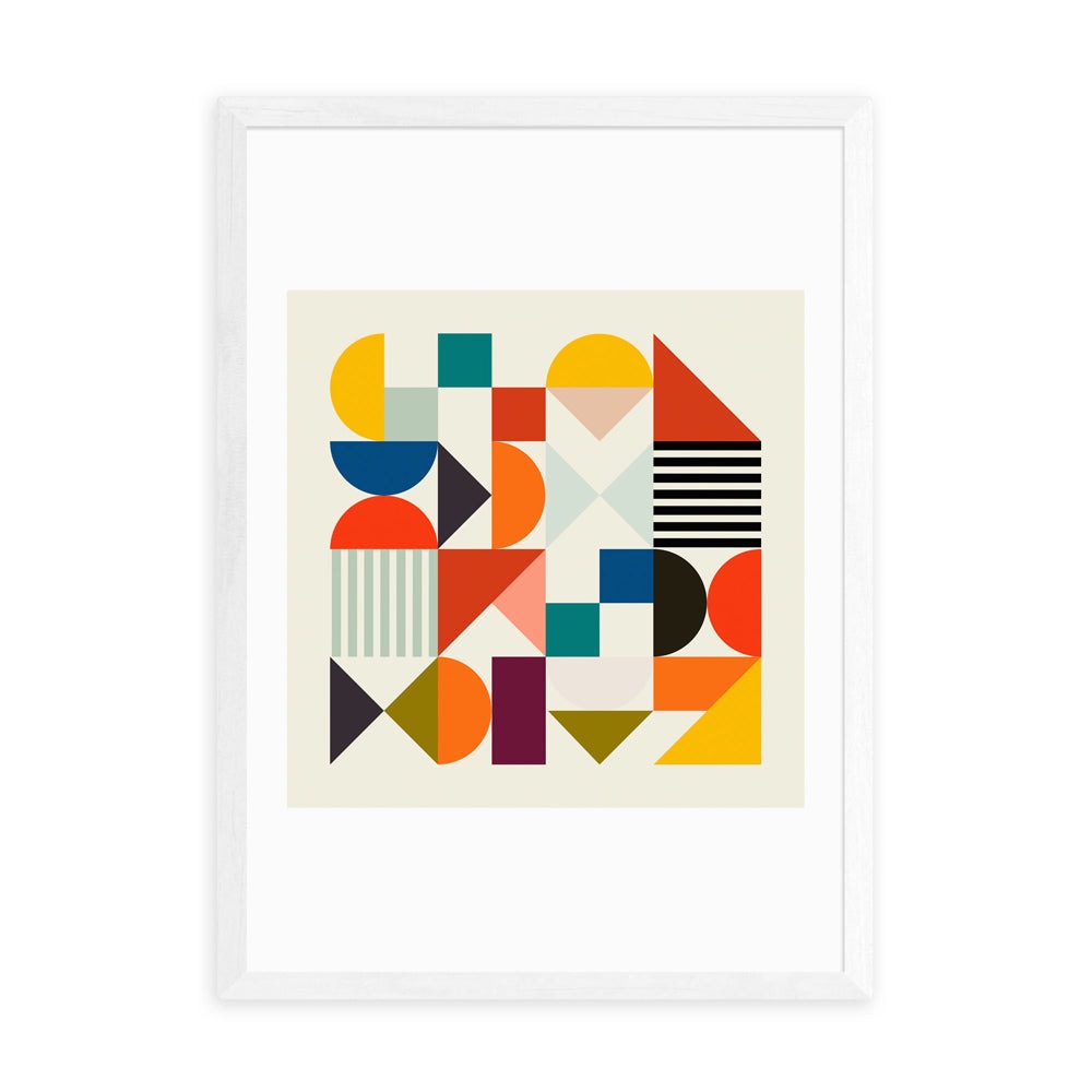 Product photograph of Bauhaus Square By Ana Rut Bre - A3 White Framed Art Print from Olivia's