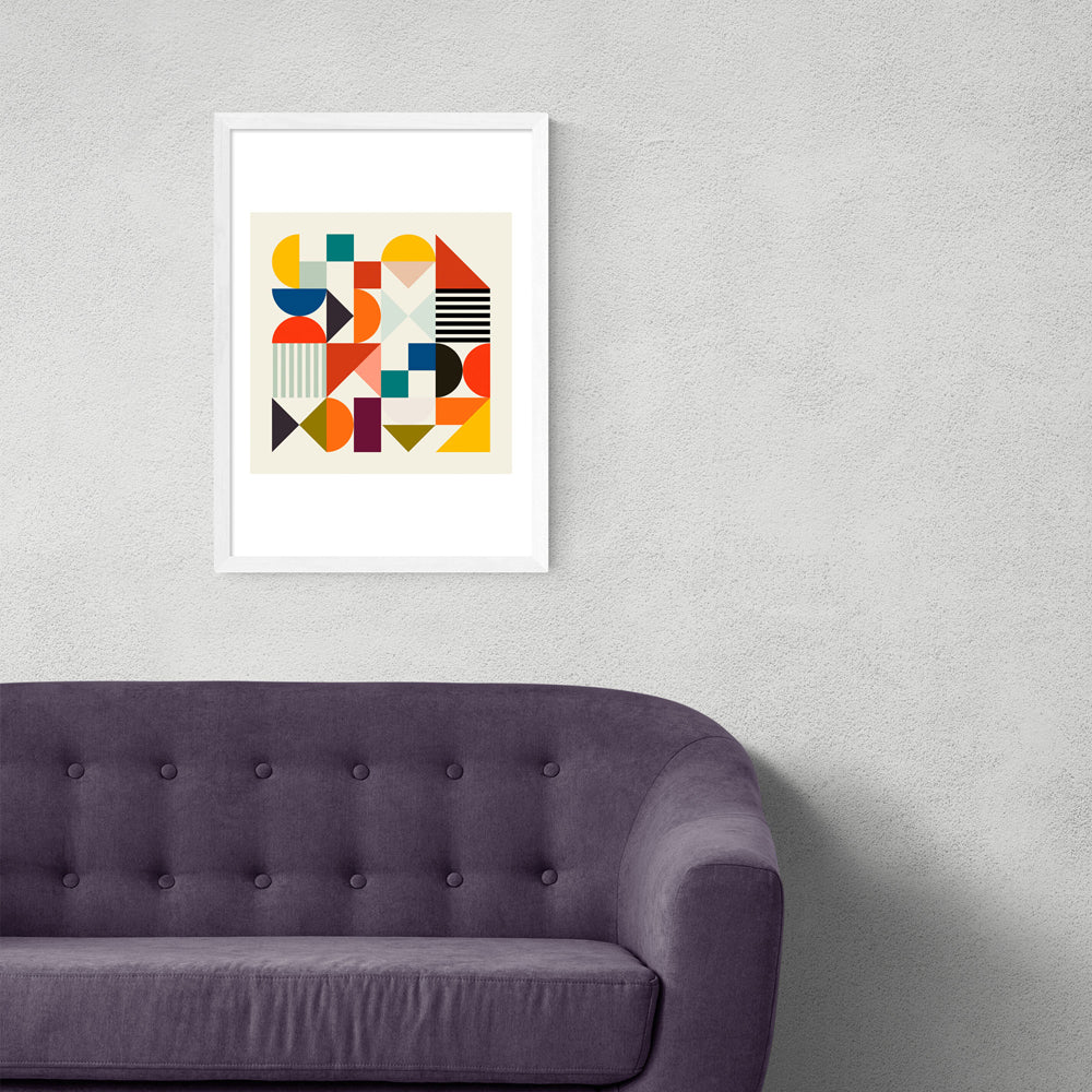 Product photograph of Bauhaus Square By Ana Rut Bre - A3 White Framed Art Print from Olivia's.