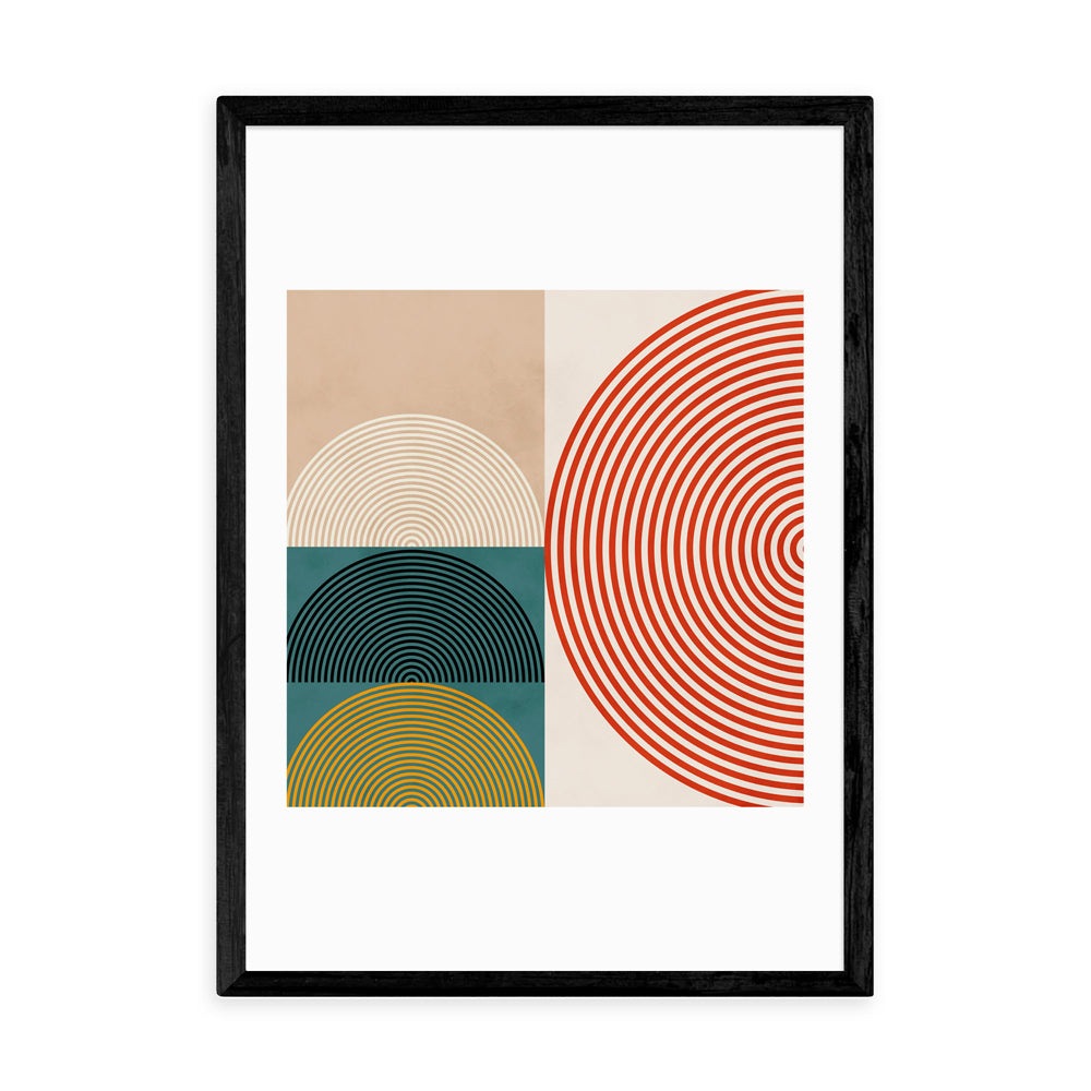 Product photograph of Circle Lines By Ana Rut Bre - A3 Black Framed Art Print from Olivia's