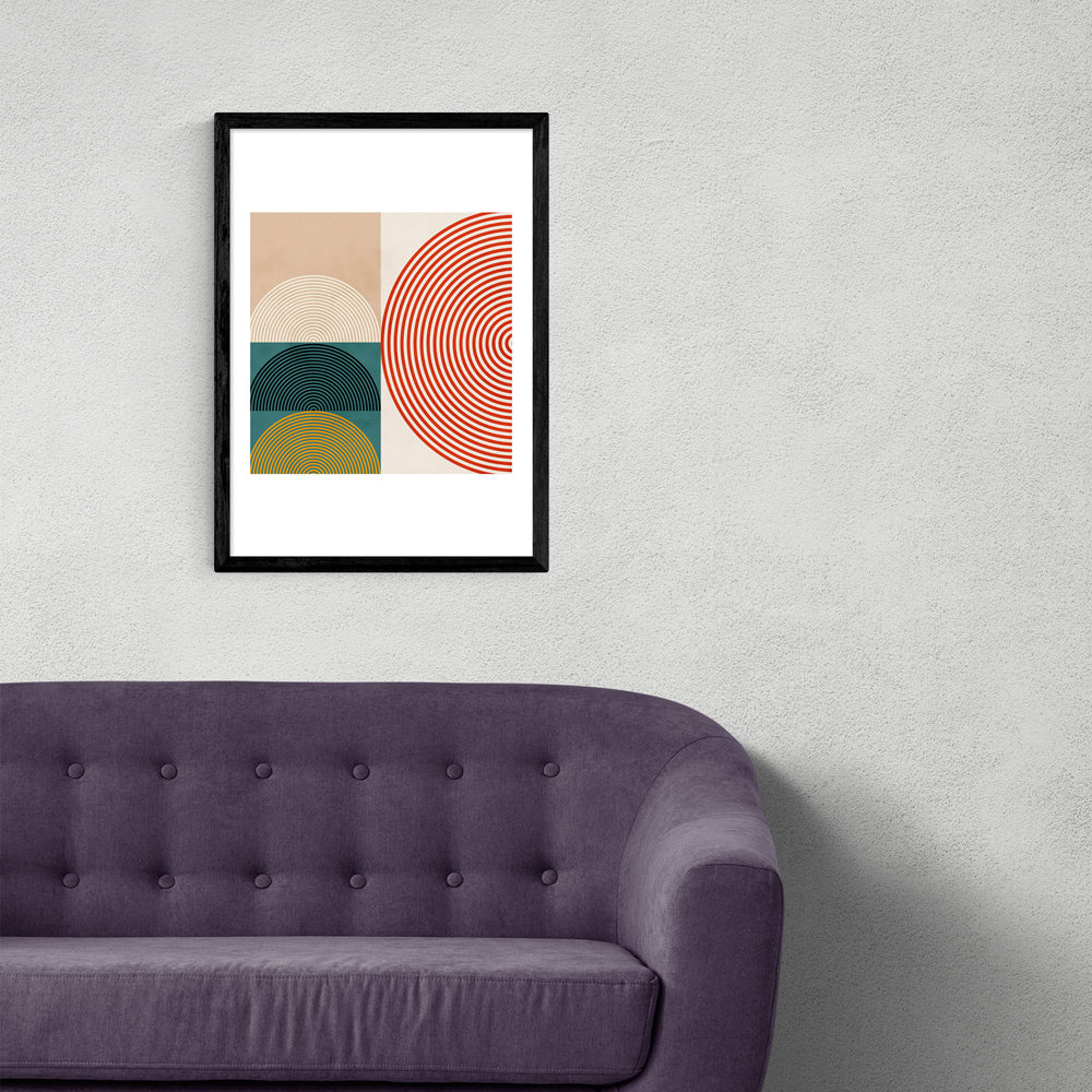 Product photograph of Circle Lines By Ana Rut Bre - A3 Black Framed Art Print from Olivia's.