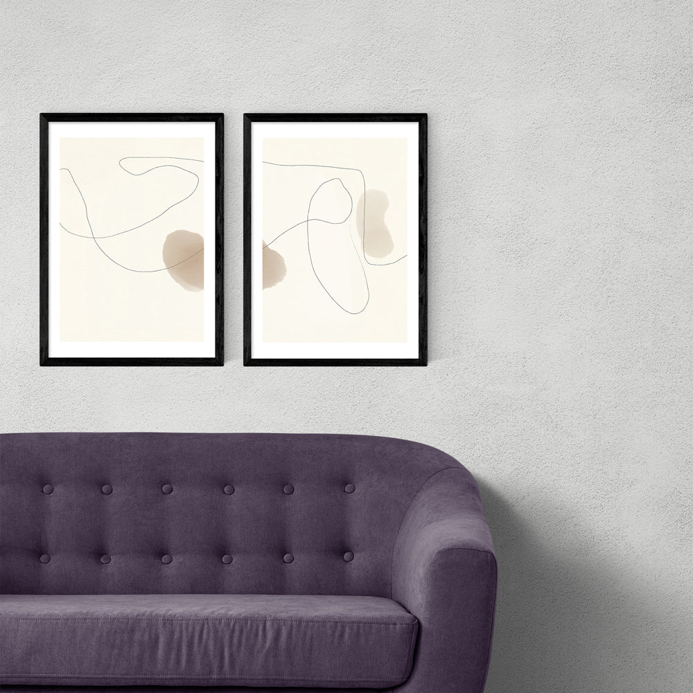 Product photograph of Swirl Twin Set By Anna Johansson - A3 Black Framed Art Print from Olivia's.
